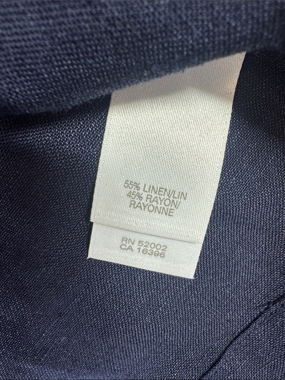 Liz Claiborne Navy Linen Blend Button Front  Top XL Minimalist Career Lagenlook - Picture 4 of 11